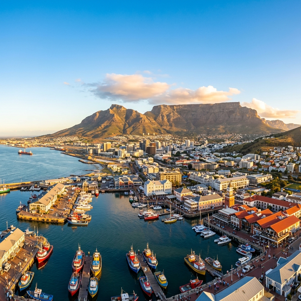 Cape Town with Table Mountain panoramic view