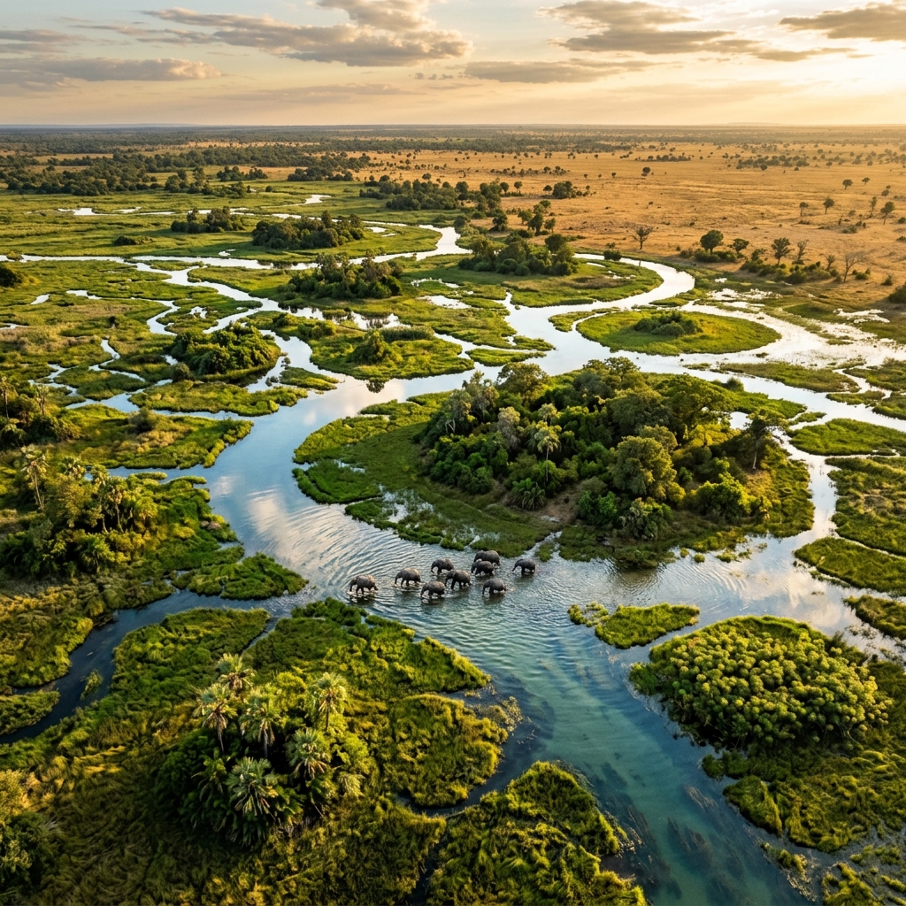 Okavango Delta aerial view
