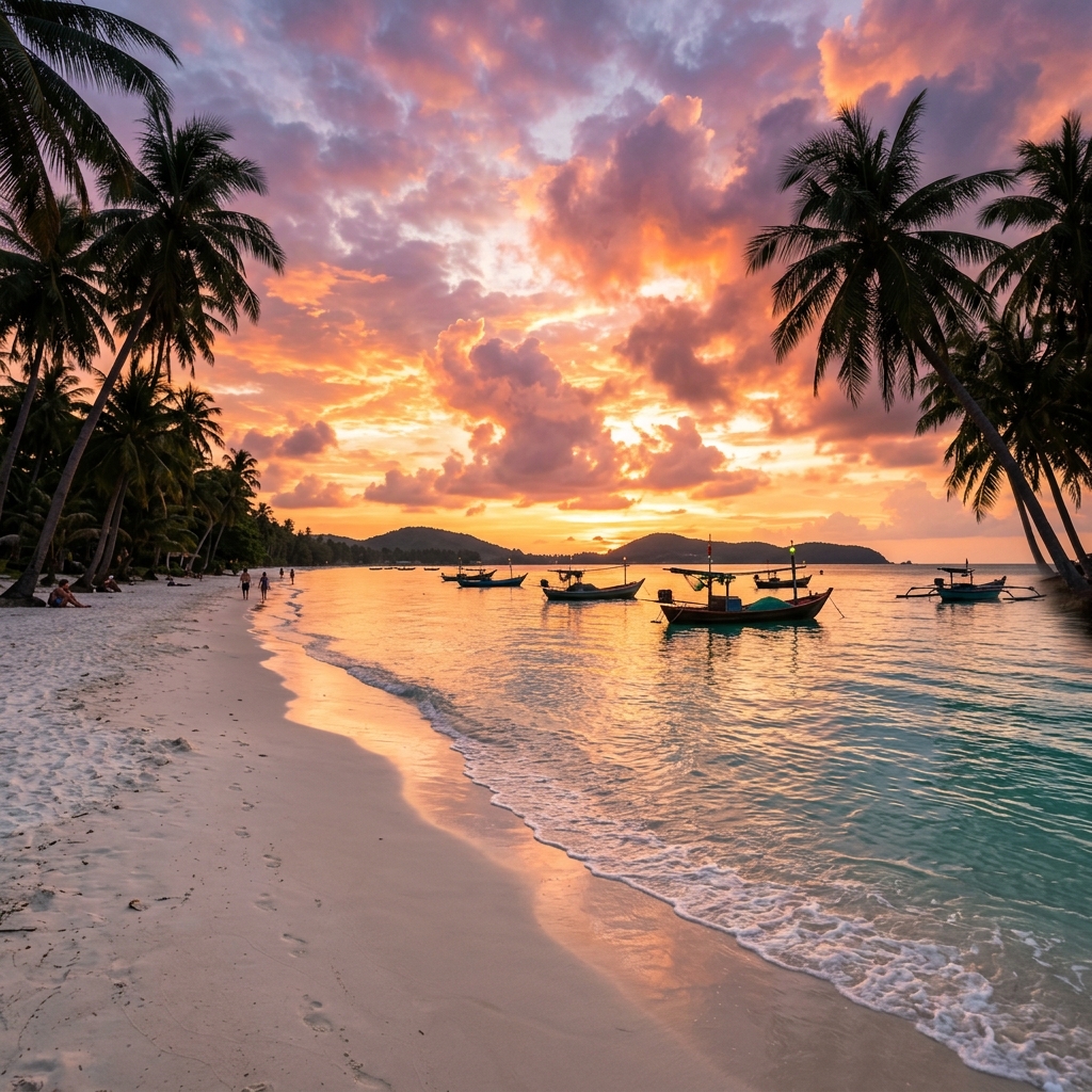 Phu Quoc island sunset beach