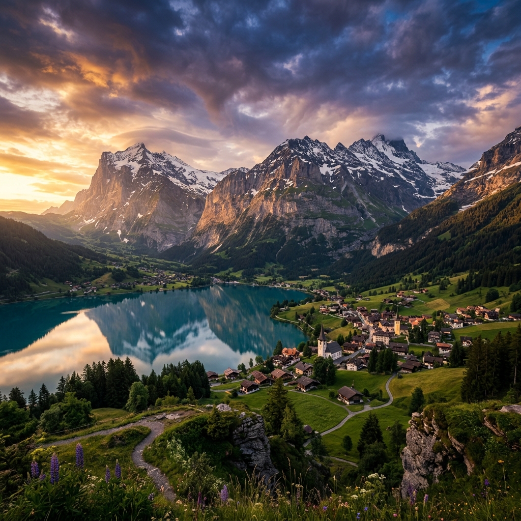 Swiss Alps mountain landscape